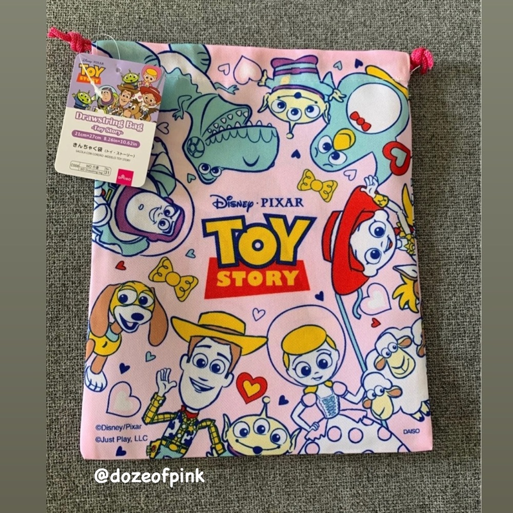 Disney Toy Story pink drawstring bag